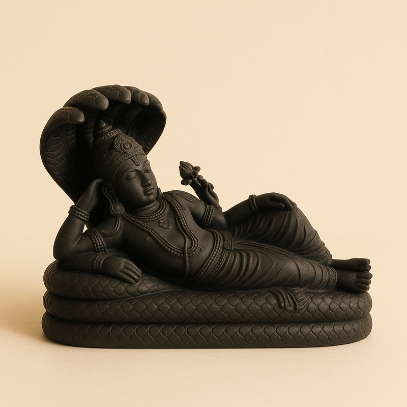 Reclining Vishnu Black idol